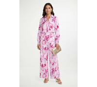 Wallis Women's Floral Satin Shirt Co Ord in Pink | Size: 14 Wallis Pink 14