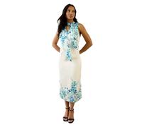 Wallis Women's Floral Scarf Satin Midi Dress in Ivory | Size: 16 Wallis Ivory 16