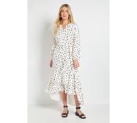 Wallis Women's Floral Spot Print Dress Petite in Ivory | Size: 12 Wallis Ivory 12