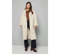Wallis Floral Three Button Collared Coat In Cream cream