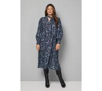 Wallis Women's Floral Tie Neck Trapeze Dress in Black | Size: 16 Wallis Black 16