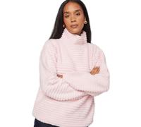 Wallis Women's Fluffy Stripe Roll Neck Jumper in Pale Pink | Size: Large Wallis Pale Pink L