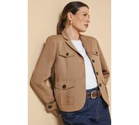 Wallis Four Pocket Short Utility Jacket In Mocha mocha 14