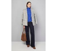 Wallis Fringe Roll Neck Diamond Jumper In Blue blue