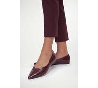 Wallis Gemma Faux Croc Leather Pointed Toe Flats In Wine wine