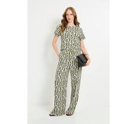 Wallis Geo Jersey Drawstring Trouser In Khaki khaki