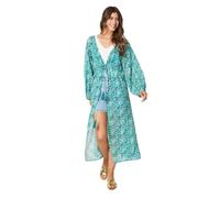 Wallis Geo Print Mirror Detail Kimono, M, turquoise
