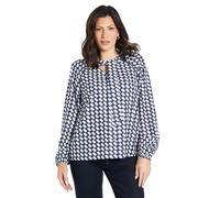 Wallis Women's Geo Print Woven Tie Neck Overhead Shirt in Blue | Size: 14 Wallis Blue 14