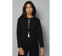 Wallis Gold Button Knitted Cardigan In Black black L