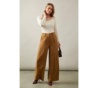 Wallis Gold Trim Wide Leg Trousers In Camel camel 16