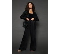 Wallis Green Sequin Waterfall Jacket green 12