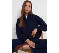 Wallis Half Zip Funnel Neck Jumper In Navy navy