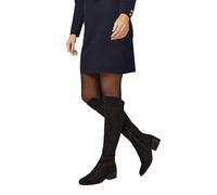 Wallis Women's Hannah Stretch Back Almond Toe Low Heel Knee Boots in Natural Black | Size: 4 Wallis Natural Black 4