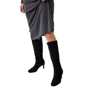 Wallis Women's Heidi Stretch Almond Toe Medium Heel Knee Boots in Natural Black | Size: 7 Wallis Natural Black 7