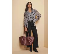 Wallis Horse Print Tie Neck Blouse In Grey grey 8