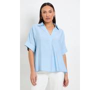Wallis Hotfix Short Sleeve Overhead Shirt In Blue blue