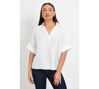 Wallis Women's Hotfix Short Sleeve Overhead Shirt in Ivory | Size: 20 Wallis Ivory 20