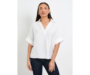 WALLIS Hotfix Short Sleeve Overhead Shirt Ivory 14