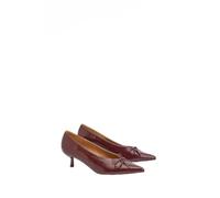 Wallis Ida Faux Leather Kitten Heel Bow Detail Court Shoes, 4, Wine
