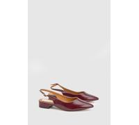 Wallis Women's Isla Faux Leather Slingback Pointed Flats in Wine | Size: 4 Wallis Wine 4