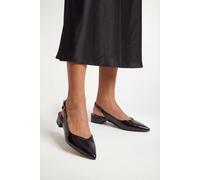 Wallis Isla Faux Leather Slingback Pointed Flats In Black black