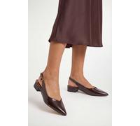 Wallis Isla Faux Leather Slingback Pointed Flats In Chocolate chocolate