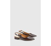 Wallis Women's Isla Faux Leather Slingback Pointed Flats in Chocolate | Size: 6 Wallis Chocolate 6