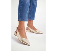 Wallis Isla Faux Leather Slingback Pointed Flats In Gold gold