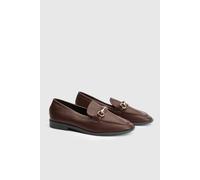 Wallis Women's Jessie Faux Leather Metal Snaffle Loafers in Chocolate | Size: 7 Wallis Chocolate 7