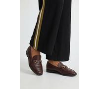 Wallis Jessie Faux Leather Metal Snaffle Loafers In Chocolate chocolate