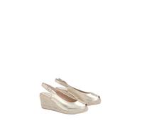 Wallis Women's Josie Faux Metallic Leather Peeptoe Slingback Medium Espadrille Wedge Sandals in Gold | Size: 8 Wallis Gold 8