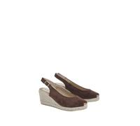 Wallis Josie Faux Suede Peeptoe Slingback Medium Espadrille Wedge Sandals, 7, Brown