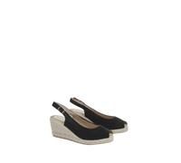 Wallis Josie Faux Suede Peeptoe Slingback Medium Espadrille Wedge Sandals, 7, Natural Black