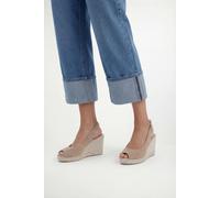 Wallis Josie Faux Suede Peeptoe Slingback Medium Espadrille Wedge Sandals In Taupe taupe