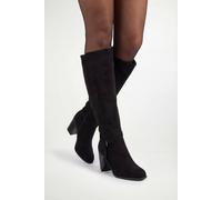 Wallis Katri Faux Suede Block Heel Knee Boots, 7, Black