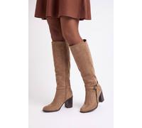 Wallis Women's Katri Faux Suede Block Heel Knee Boots in Tan | Size: 6 Wallis Tan 6