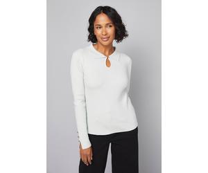 Wallis Keyhole Collared Knitted Top In Sage sage