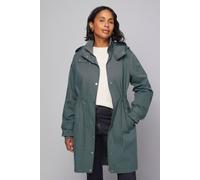 Wallis Knitted Collar Waist Detail Lightweight Coat In Green green 16