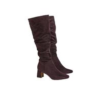 Wallis Women's Kye Faux Suede Knee High Heeled Boots in Chocolate | Size: 7 Wallis Chocolate 7