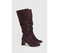 Wallis Kye Faux Suede Knee High Heeled Boots In Chocolate chocolate