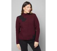 Wallis Women's Lace Detail Rib Neck Jumper in Berry | Size: Medium Wallis Berry M