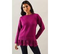 Wallis Lace Insert 2 In 1 Jumper In Plum plum M