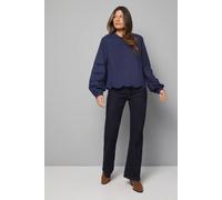 Wallis Lace Insert Scallop Detail Top In Navy navy