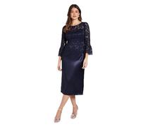 Wallis Women's Lace Ruffle Sleeve Pencil Dress in Navy | Size: 16 Wallis Navy 16