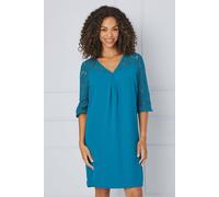 Wallis Lace Ruffle Sleeve Shift Dress In Blue blue 8
