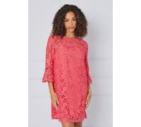 Wallis Lace Ruffle Sleeve Shift Dress In Pink pink 12
