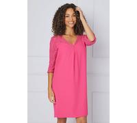 Wallis Women's Lace Ruffle Sleeve Shift Dress in Pink | Size: 10 Wallis Pink 10