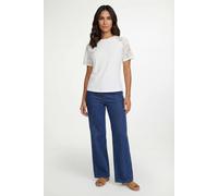 Wallis Lace Short Sleeve Jersey Top In Ivory ivory