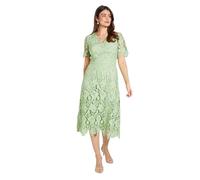 Wallis Lace Waist Detail Midi Dress, 12, Green