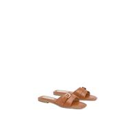 Wallis Lacie Faux Leather Buckle Detail Flat Sliders In Tan tan